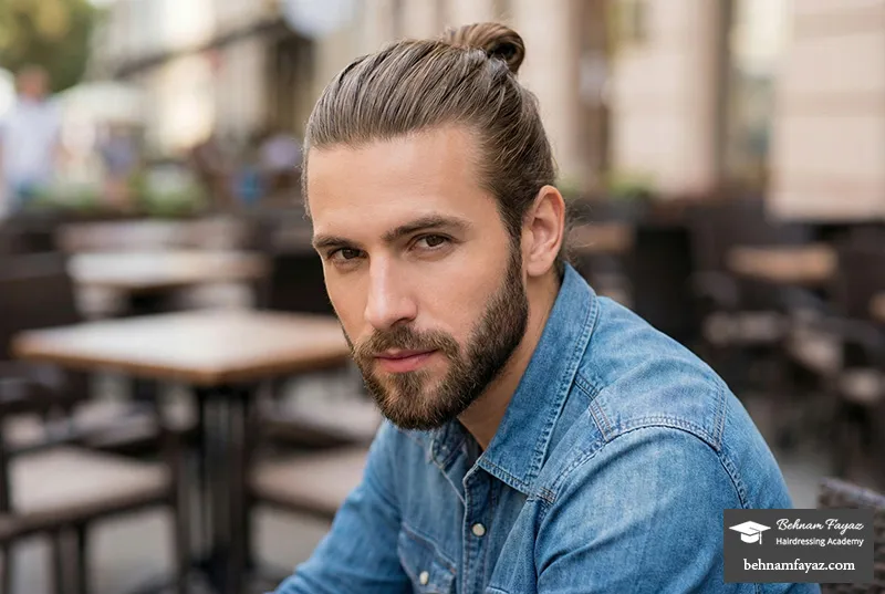 مدل گوجه‌ای مردانه (Man Bun) - آکادمی بهنام فیاض